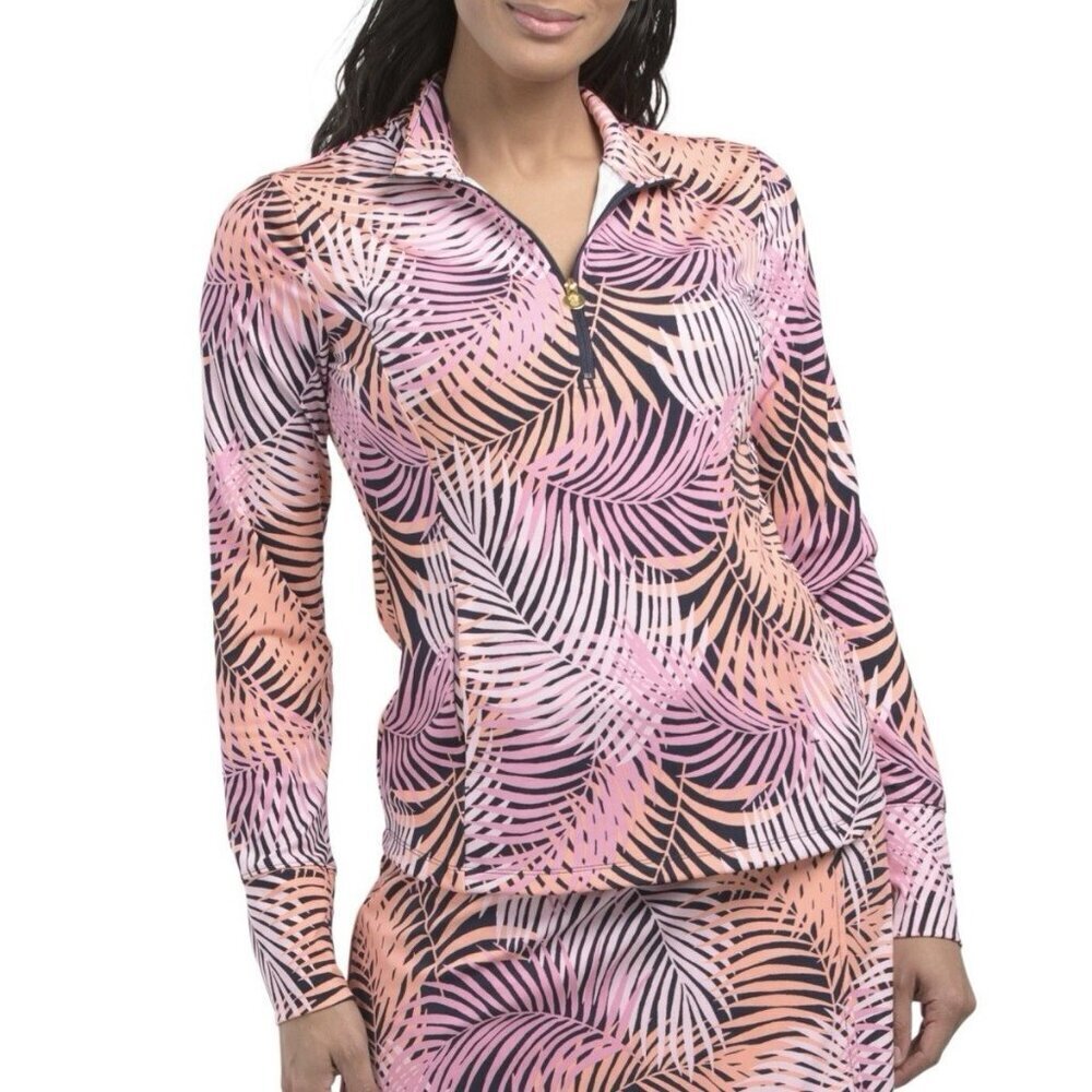 Tommy Bahama Women's 1/2 Zip Long Sleeves Top Jacket Size XS Tropical Floral NWT